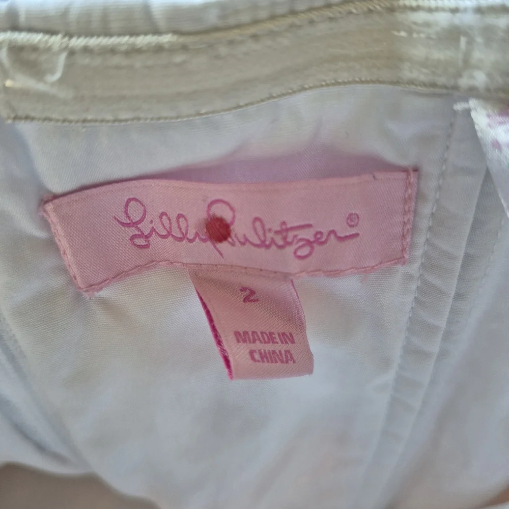 Lilly Pulitzer Dress Bird Is The Word Pink Embroidered Strapless Mini Size 2 - Picture 9 of 13